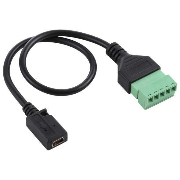 Mini 5 Pin Female to 5 Pin Pluggable Terminals Solder-free USB Connector Solderless Connection Adapter Cable, Length: 30cm