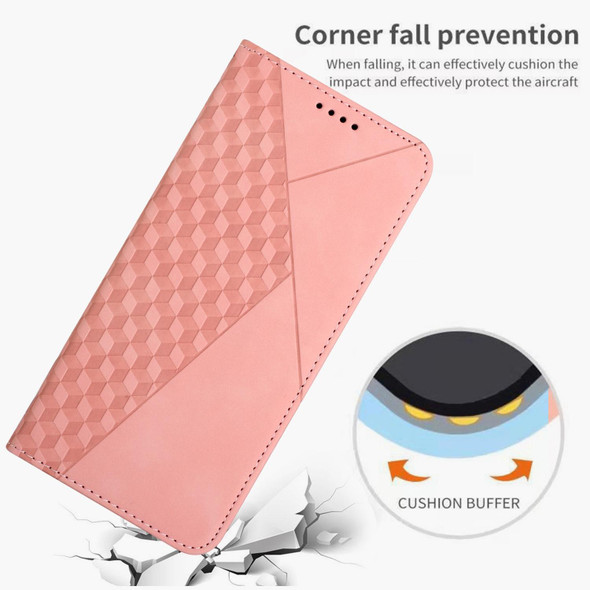 For Realme 11 5G Global/11x Diamond Splicing Skin Feel Magnetic Leatherette Phone Case(Rose Gold)