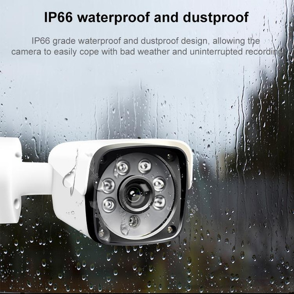 633H2 / A 1080P 3.6mm Lens CCTV DVR Surveillance System IP66 Weatherproof Indoor Security Bullet Camera with 6 LED Array, Support Night Vision(White)