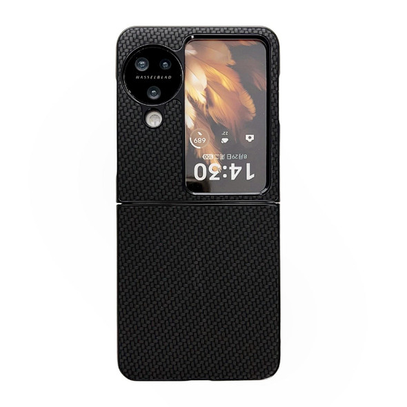 For OPPO Find N3 Flip Weave Texture PC Phone Case(Black)