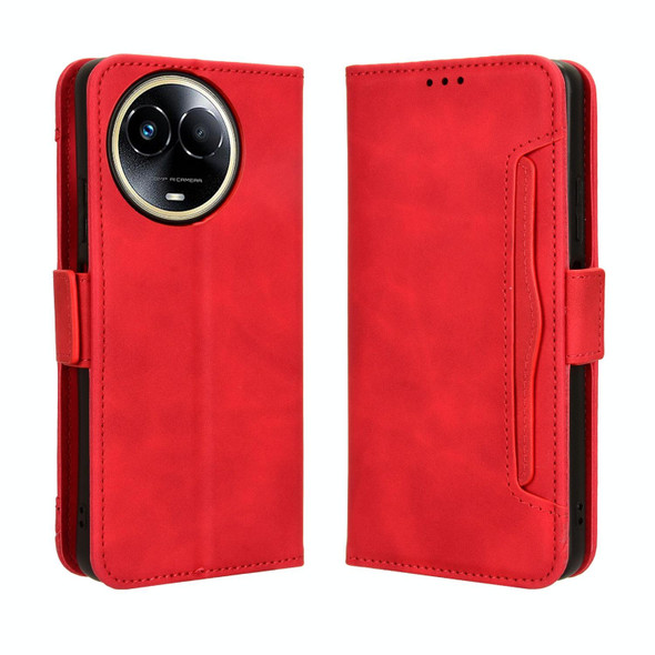 For Realme 11 5G Foreign / 11X Skin Feel Calf Texture Card Slots Leatherette Phone Case(Red)