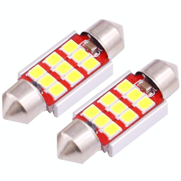 2 PCS 36mm 3.0W 180LM White Light 9 LED SMD 2835 CANBUS License Plate Reading Lights Car Light Bulb