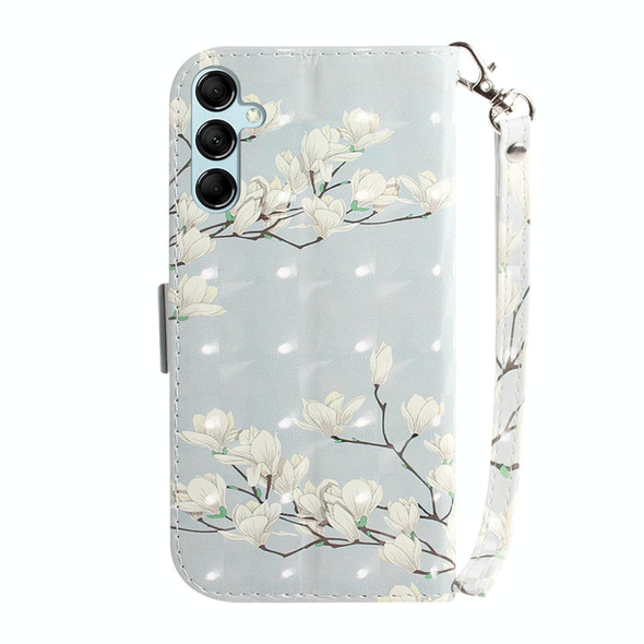 For Samsung Galaxy M34 5G/F34 5G 3D Colored Horizontal Flip Leatherette Phone Case(Magnolia)