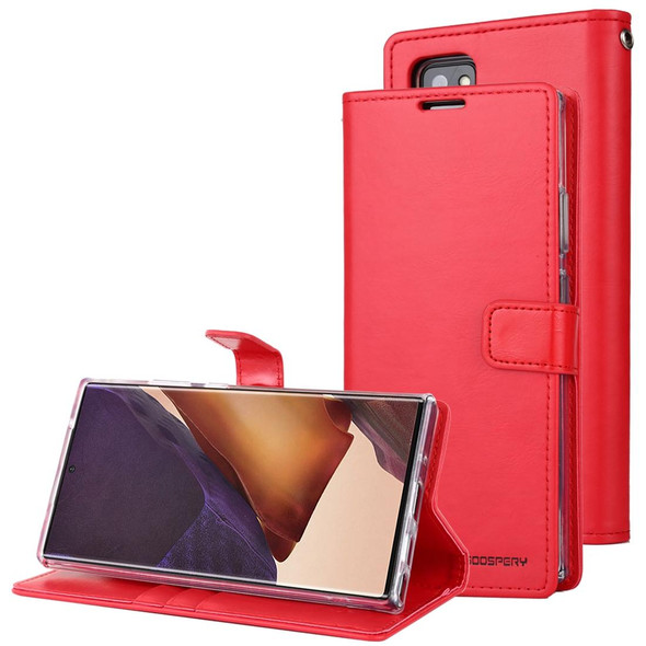 For Samsung Galaxy Note20 Ultra GOOSPERY BLUE MOON Crazy Horse Texture Horizontal Flip Leatherette Case With Bracket & Card Slot & Wallet(Red)