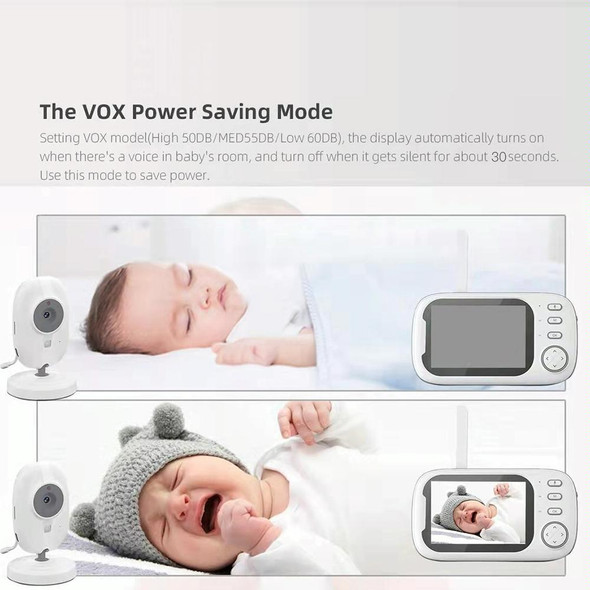 ABM600 3.5 inch Wireless Video Night Vision Baby Monitor Security Camera(EU Plug)