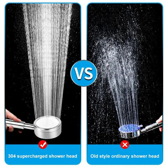 304 Stainless Steel Handheld Booster Shower 1pc