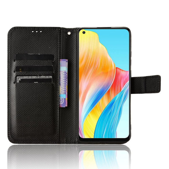 For OPPO A78 4G Diamond Texture Leatherette Phone Case(Black)