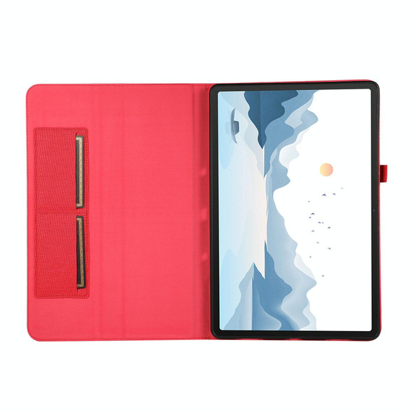 For Lenovo Tab P12 Horizontal Flip TPU + Fabric PU Leatherette Tablet Case(Red)
