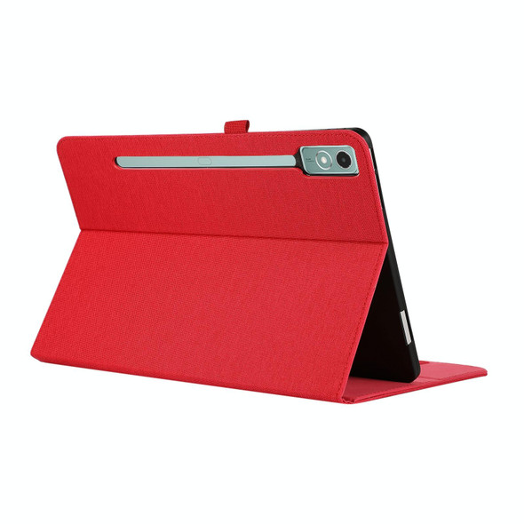 For Lenovo Tab P12 Horizontal Flip TPU + Fabric PU Leatherette Tablet Case(Red)