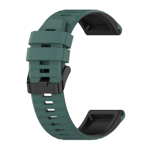 Garmin Approach S60 22mm Silicone Mixing Color Watch Band(Dark+green+black)