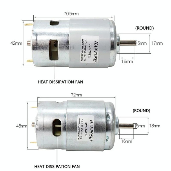 HANPOSE 795-180W Durable Spindle DC Motor Lawn Mower Motor