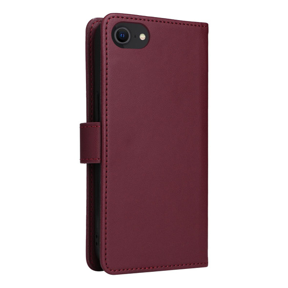For iPhone 6 / 7 / 8 BETOPNICE BN-005 2 in 1 Detachable Imitate Genuine Leatherette Phone Case(Wine Red)