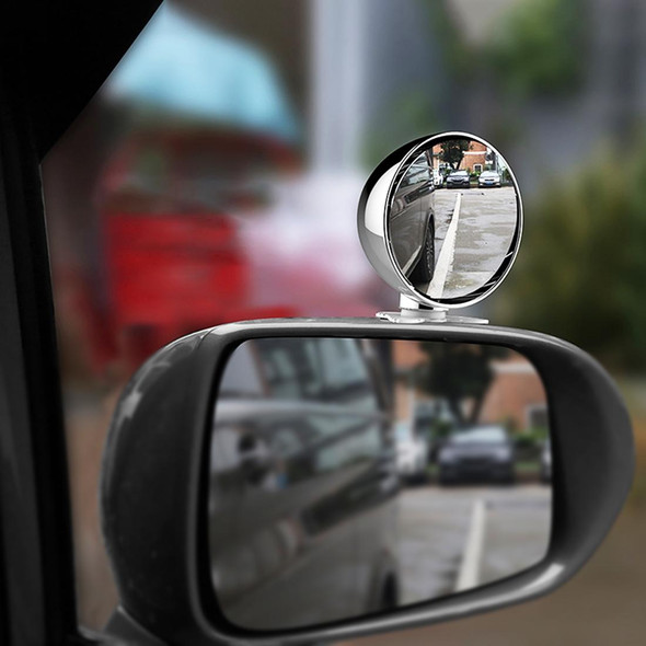 3R-044 Auxiliary Rear View Mirror Car Adjustable Blind Spot Mirror Wide Angle Auxiliary Rear View Side Mirror (White)