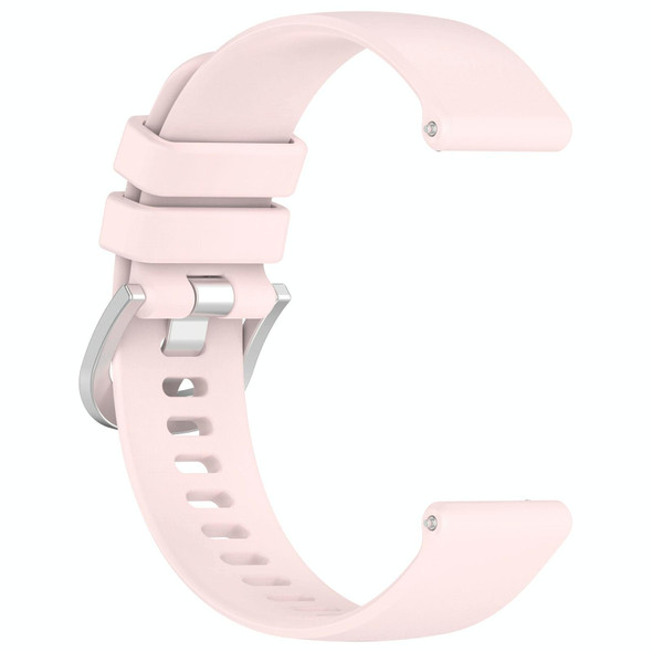 For Garmin Vivoactive3 / 3 Music Liquid Glossy Silver Buckle Silicone Watch Band(Pink)