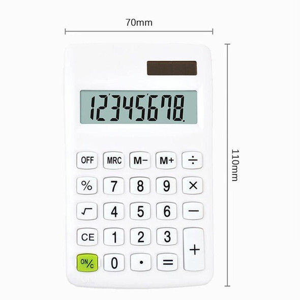 8-digit Candy Colored Solar Calculator Multifunctional Mini Student Electronic Calculator(Pine Stone Green)