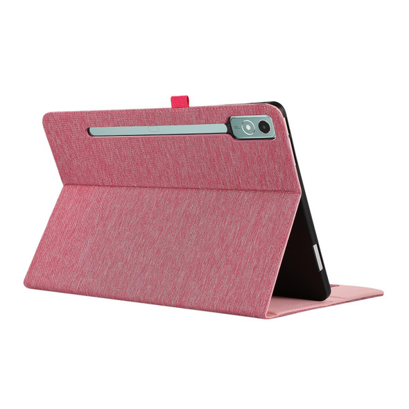 For Lenovo Tab P12 Horizontal Flip TPU + Fabric PU Leatherette Tablet Case(Rose Red)