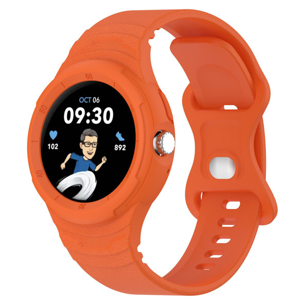 For Goolge  Pixel Watch 2 Leatherette Texture Silicone Integrated Watch Band(Orange)