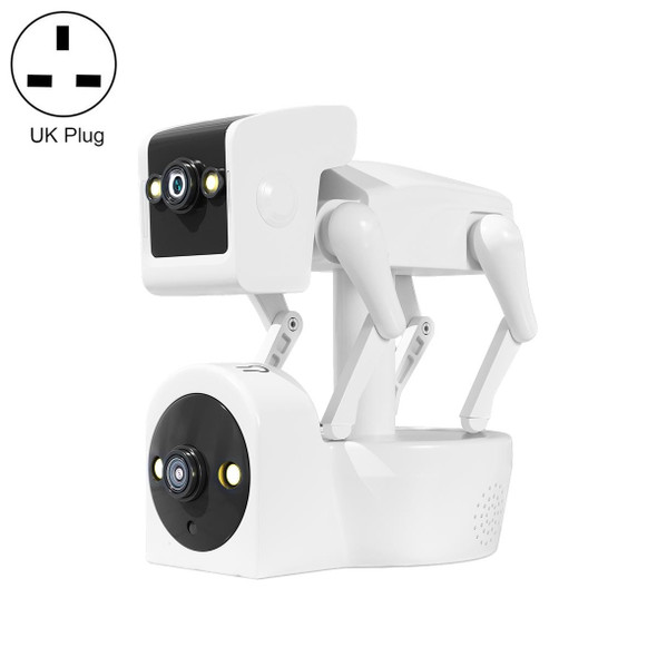 ESCAM PT212 4MP Dual Lens Robot Dog WiFi Camera Supports Cloud Storage/Two-way Audio/Night Vision, Specification:UK Plug