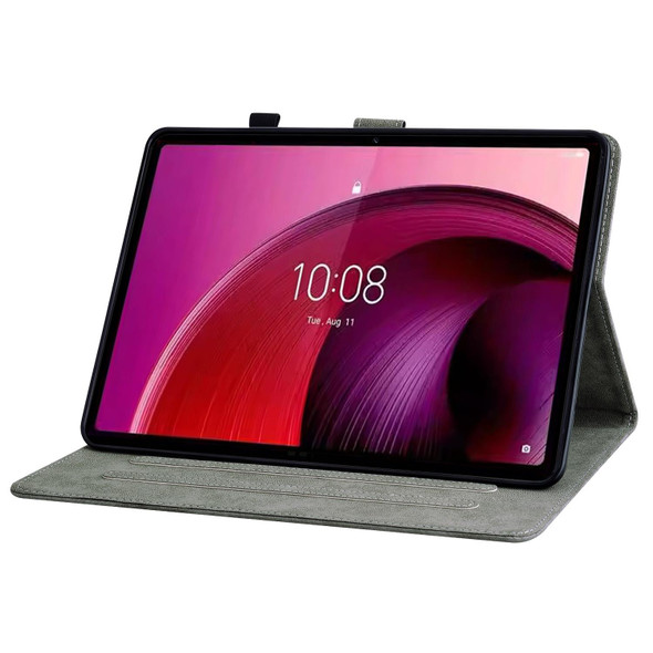 For Lenovo Tab M10 5G 10.6 inch Tiger Pattern Flip Leatherette Tablet Case(Dark Green)