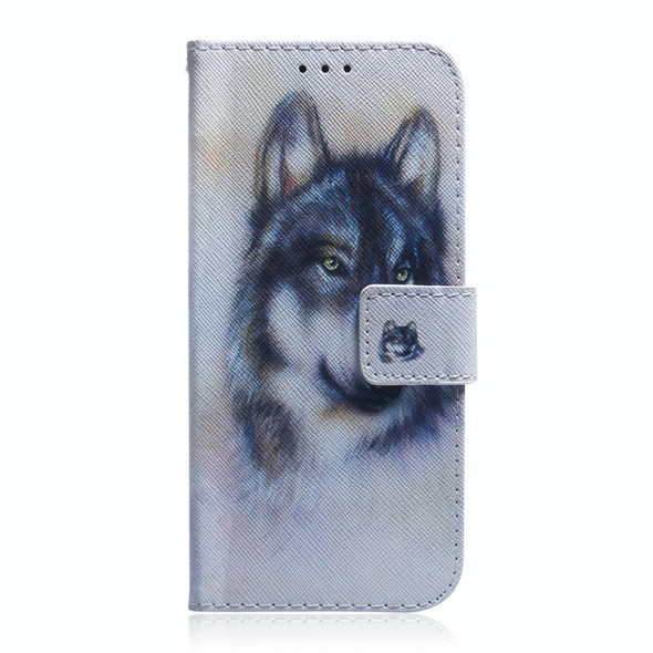 For Realme 11 4G Global Coloured Drawing Flip Leatherette Phone Case(White Wolf)