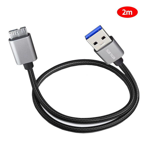 JUNSUNMAY USB 3.0 Male to Micro-B Cord Cable Compatible with Samsung Camera Hard Drive, Length:2m