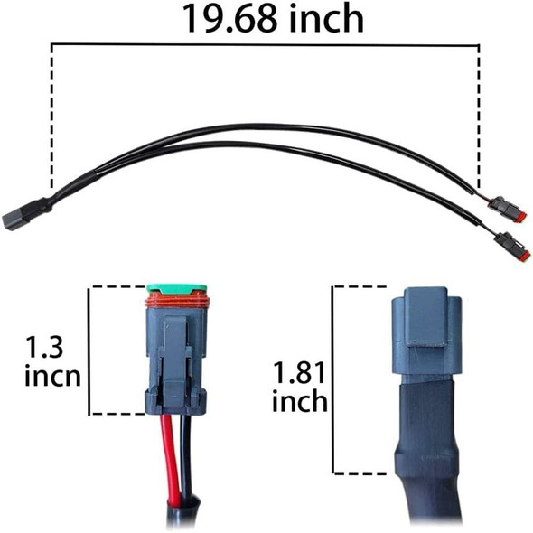 2pcs IP67 Waterproof DT Female Connector Socket Adapter, Style:2 in 1