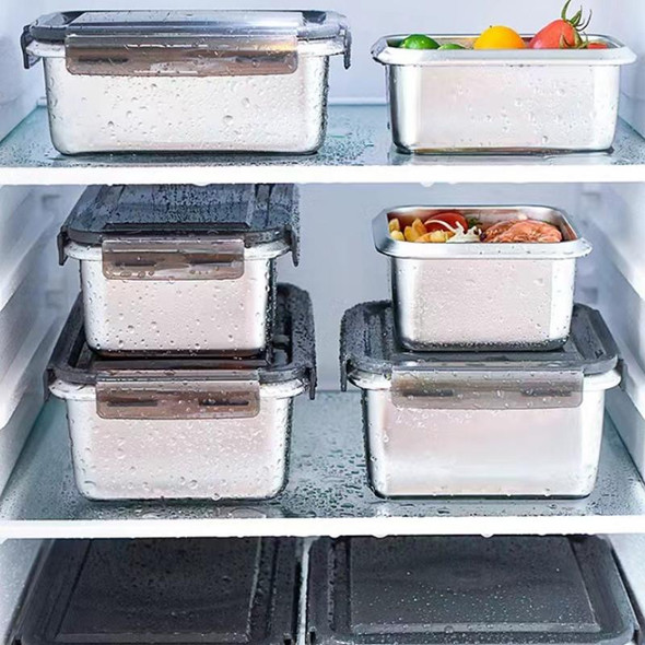 Refrigerator Refrigerated Storage Stainless Steel Airtight Crisper, Capacity: Square 750ML