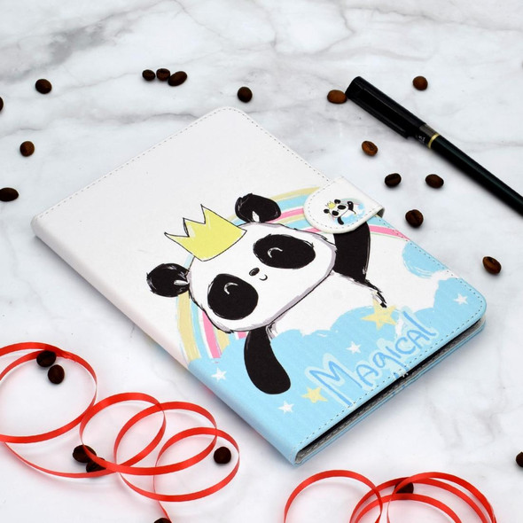 Colored Pattern Drawing Horizontal Flip PU Leatherette Case with Three-folding Holder & Sleep / Wake-up Function for iPad Pro 11(Crown of panda)