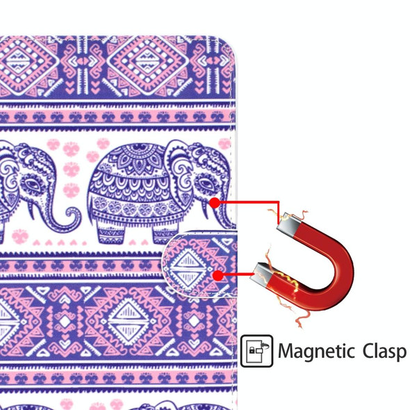 Colored Pattern Drawing Horizontal Flip PU Leatherette Case with Three-folding Holder & Sleep / Wake-up Function for iPad Pro 11(Totem elephant)