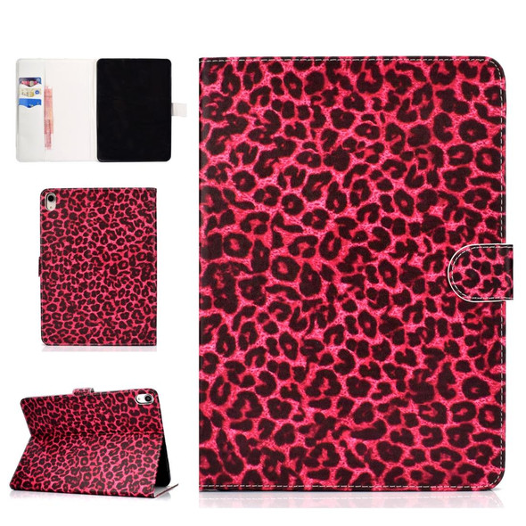 Colored Pattern Drawing Horizontal Flip PU Leatherette Case with Three-folding Holder & Sleep / Wake-up Function for iPad Pro 11(Red leopard grain)