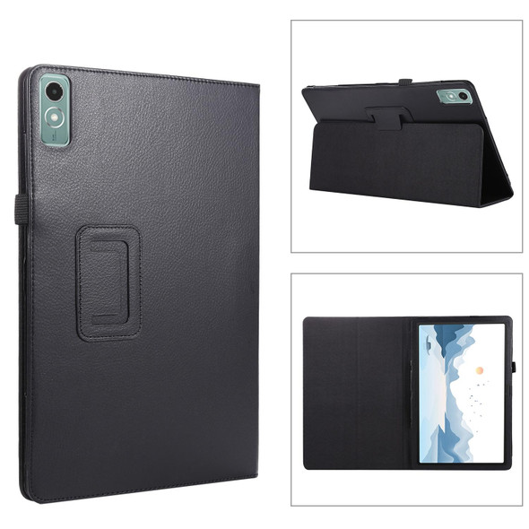 For Lenovo Xiaoxin Pad Pro 12.7 Litchi Texture Leatherette Tablet Case(Black)