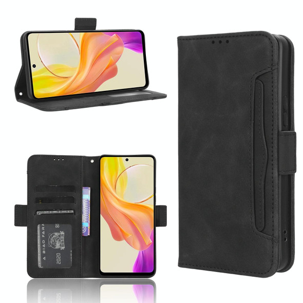 For vivo Y27 / Y36 5G / 4G Skin Feel Calf Texture Card Slots Leather Phone Case(Black)