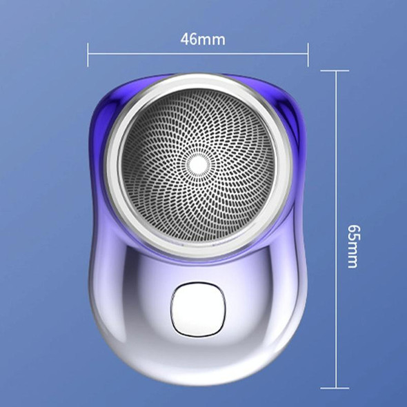 Three-Ring Knife Mesh Electric Men Shaver Travel Portable Mini Shaver, Color: Digital Display Gradient Blue