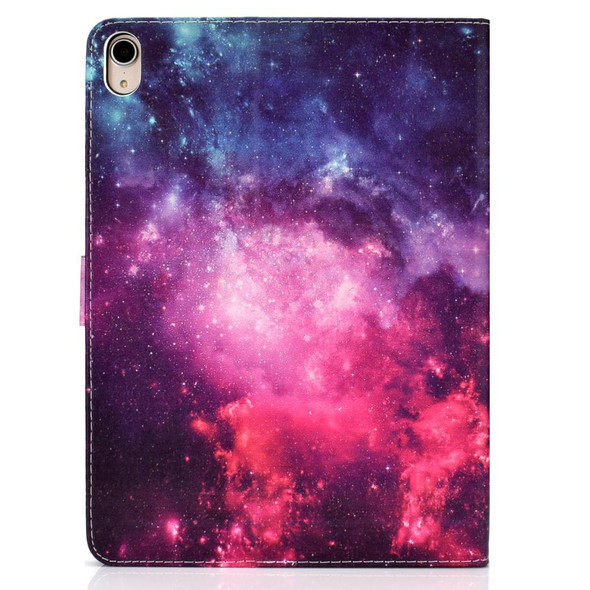 Colored Pattern Drawing Horizontal Flip PU Leatherette Case with Three-folding Holder & Sleep / Wake-up Function for iPad Pro 11(Starry sky)