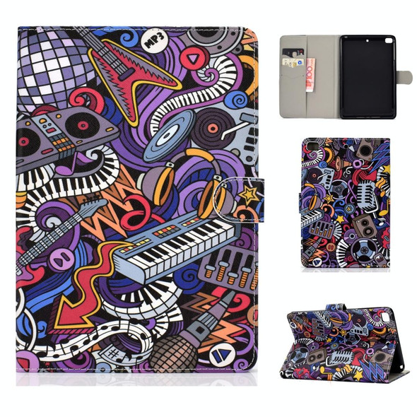 For iPad Mini 2019 & 4 & 3 & 2 & 1 Colored Drawing Pattern Horizontal Flip PU Leatherette Case with Holder & Card Slot & Sleep / Wake-up Function(Graffiti)