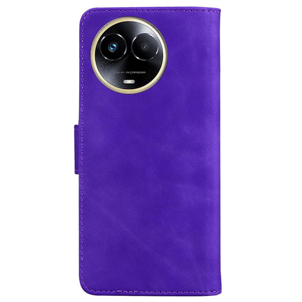 For Realme 11 5G Global Skin Feel Pure Color Flip Leatherette Phone Case(Purple)