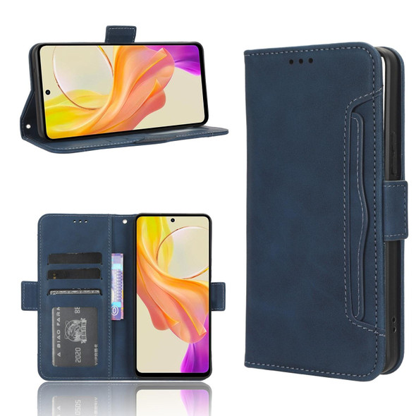 For vivo Y27 / Y36 5G / 4G Skin Feel Calf Texture Card Slots Leather Phone Case(Blue)