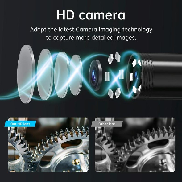 128AV 8mm Lenses Industrial Pipeline Endoscope with 2.4 inch Screen, Spec:1m Tube