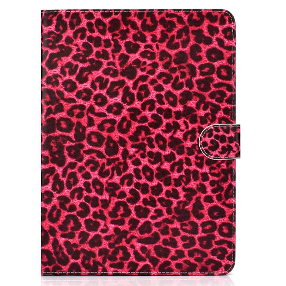 For iPad Pro 11 inch (2018) Colored Drawing Pattern Horizontal Flip PU Leatherette Case with Holder & Card Slot & Sleep / Wake-up Function(Red Pink Leopard)