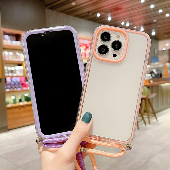 3 In 1 PC + TPU Transparent Phone Case - iPhone 13(Purple)