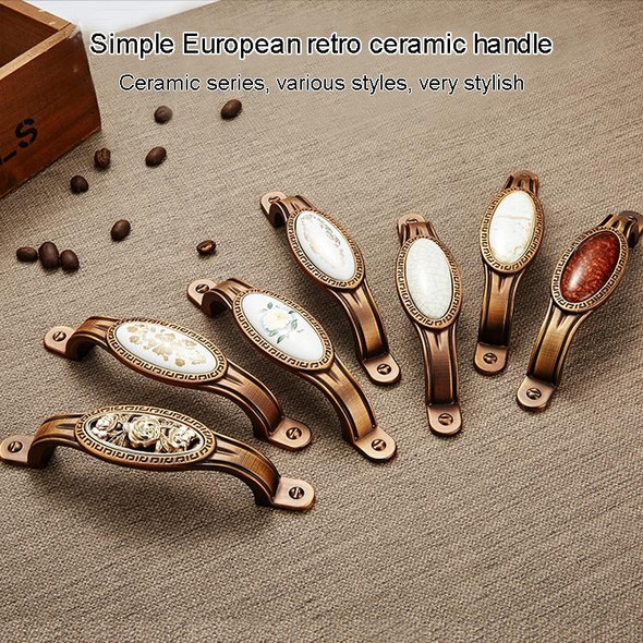 5 PCS 5008 Cabinet Zinc Alloy Retro Handle Coffee Cat Eye Handle (Coffee Crack)