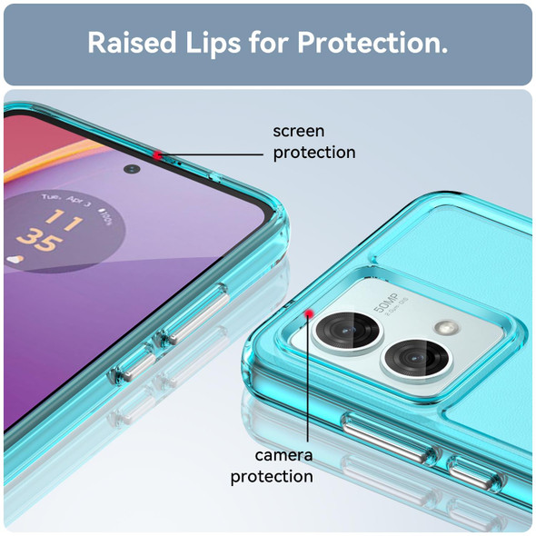 For Motorola Moto G84 Candy Series TPU Phone Case(Transparent Blue)