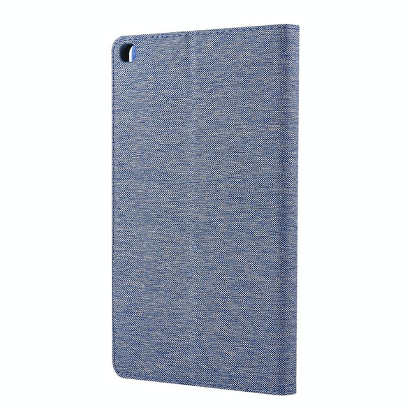 For Galaxy Tab A8.0  T290 / T295 (2019) Cloth Teature Horizontal Flip PU Leatherette Case with with Holder & Card Slots(Deep Blue)