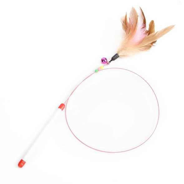 Wire Funny Cat Stick With Bell Cat Toy, Style:  Feather