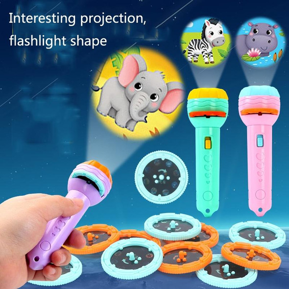 3 Sets Children Early Education Luminous Projection Flashlight, Specification: Green + 80 Patterns