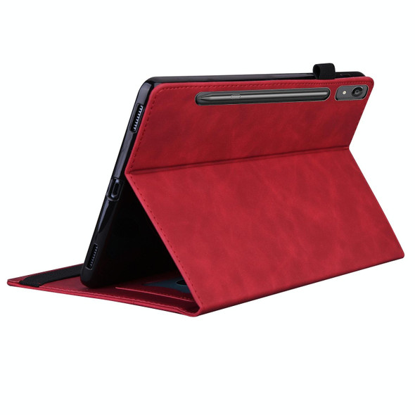 For Lenovo Tab P12 12.7 Splicing Shockproof Leatherette Tablet Case(Red)