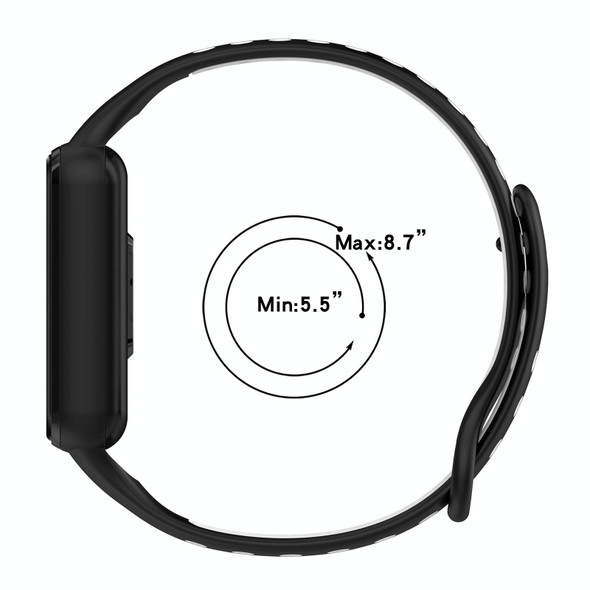 For Xiaomi Smart Band 8 Active Dual Color Breathable Sports Silicone Watch Band(Black White)