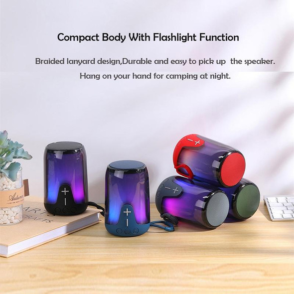 T&G TG-652 Portable RGB Light Transparent Bluetooth Speaker(Green)