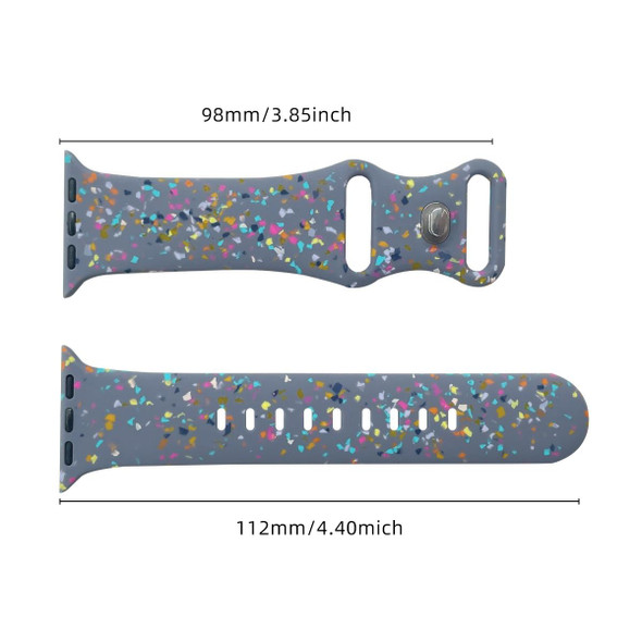 For Apple Watch SE 2023 40mm Floral Silicone Watch Band(Grey)