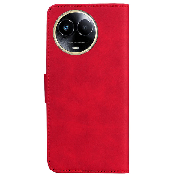 For Realme 11 5G Global Skin Feel Pure Color Flip Leatherette Phone Case(Red)